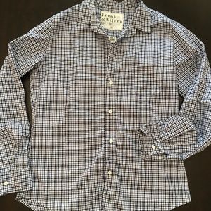 FRANK & EILEEN BARRY BLUE CHECK SHIRT